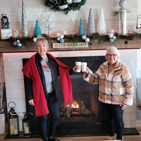 MEMBERS ON THE MOVE: While out and about securing an exciting addition to Womens Weekend Lake Geneva @wwlakegeneva,  Deb and Kathy stopped by Inspired Coffee @inspiredcoffeewi  for tummy warming goodness. We appreciate what you girls are doing!