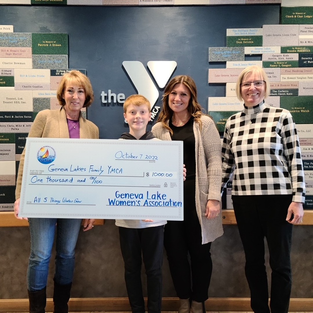 GLWA board members Pat and Cathy presented the YMCA with a $1,000 check as part of the "All 5 Things" winter closet donation.  Brody Golz (pictured with Mom Jami) suggested it because kids need boots, waterproof gloves, hats, snow pants, and jackets to play on the blacktop at school. The YMCA is a collection spot until 10/10 for shopping on 10/15. GLWA proudly supports these efforts.

#GLWA